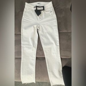 Paige Denim Cindy Exposed Button high rise straight leg